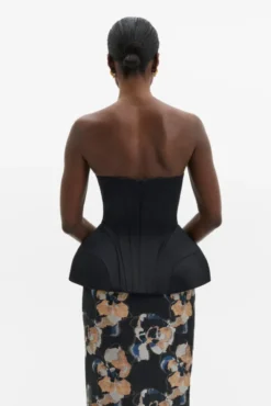 Bellina Sculpted Corset Top Black