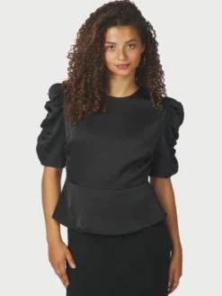 Benua Heavy Sateen Blouse Black