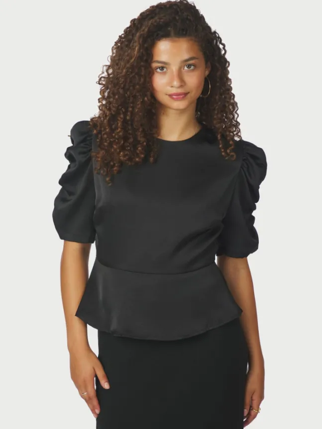 Benua Heavy Sateen Blouse Black