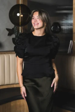 Benua Heavy Sateen Blouse Black