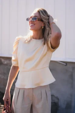Benua Heavy Sateen Blouse Light Yellow