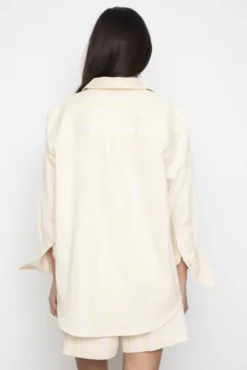 Bibi Crepe Shirt Light Yellow Stripe