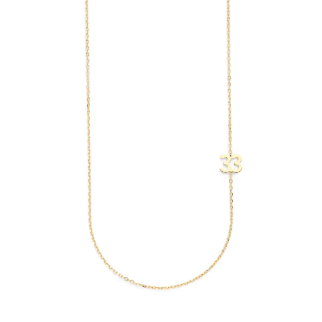 Big Number Necklace Gold - 50L - 33