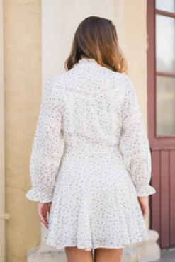 Birgitte Print Flower Dress Offwhite