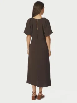 Bomba Structure Solid Dress Dark Brown