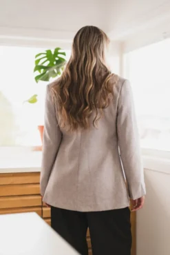 Bowie Herringbone S Blazer Sand