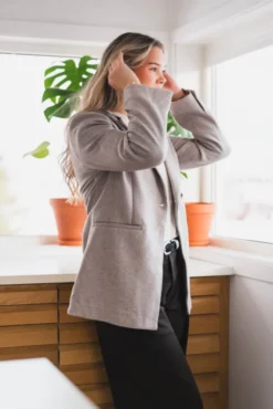 Bowie Herringbone S Blazer Sand