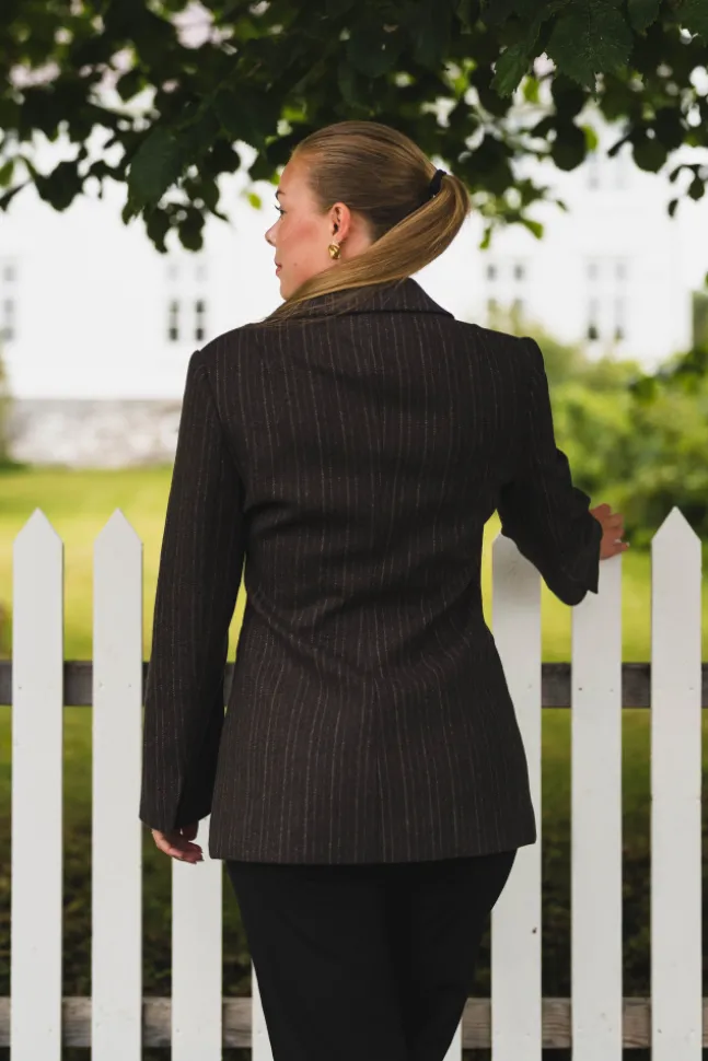 Bowie Stripe Blazer Brown