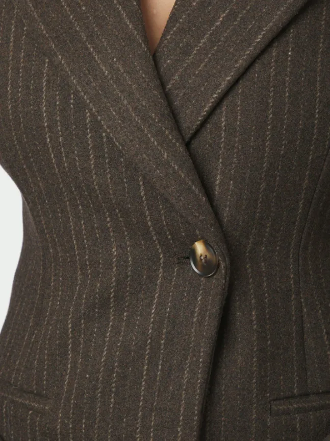 Bowie Stripe Blazer Brown