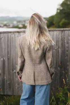 Brook Check Blazer Taupe Herringbone