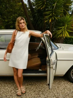 Bruna Ramie Dress Offwhite