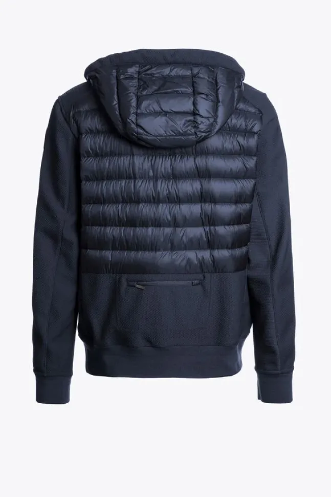 Buck Fleece/Nylon Hooded Jacket Blue Navy