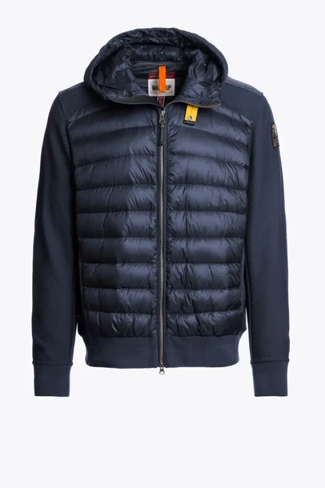 Buck Fleece/Nylon Hooded Jacket Blue Navy