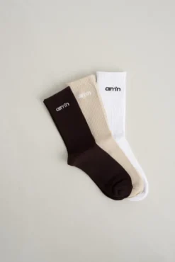 Cacao Aim'n Logo Socks 3-Pack Cocao