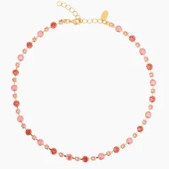 Calanthe Necklace Gold Light Coral Combo