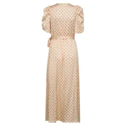 Cambria Dot Wrap Dress Offwhite