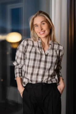 Camisa Big Check Blouse Offwhite