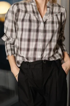 Camisa Big Check Blouse Offwhite