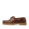 Capri Boat Shoe Pull Up Leather Brown