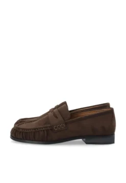 Carma Penny Loafer Faux Suede Brown