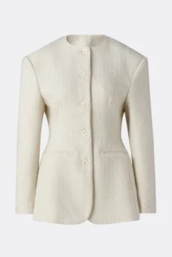 Carol Fitted Boucle Blazer Vanilla