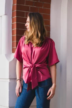 Casadia Heavy Sateen Blouse Cherry Pink