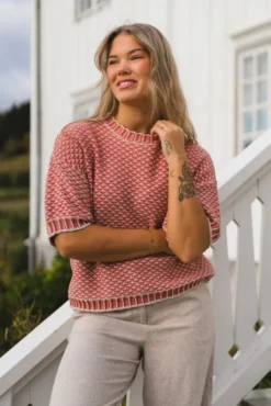 Catina Pilla 2/4 Pullover Oatmeal/F Rose