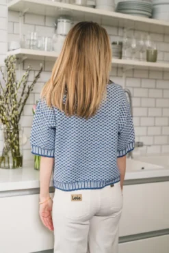 Catina Pilla 2/4 Pullover V Indigo/Egret