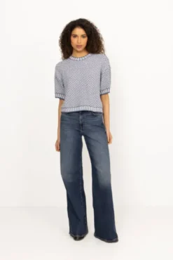 Catina Pilla 2/4 Pullover V Indigo/Egret