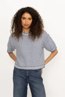 Catina Pilla 2/4 Pullover V Indigo/Egret