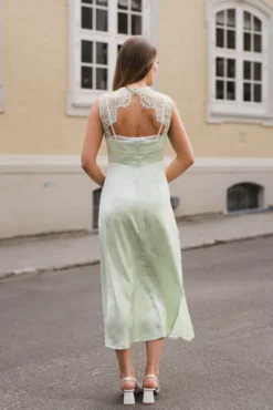 Celena Pattern Sateen Dress Mint