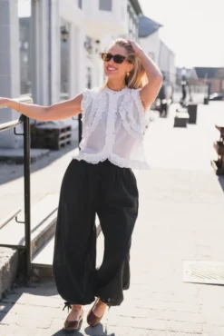 Celia Ruffle Top White
