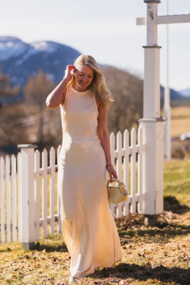 Celinie Heavy Sateen Dress Light Yellow
