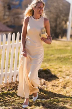 Celinie Heavy Sateen Dress Light Yellow