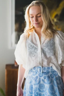 Checks Blouse Offwhite