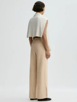 Cimas Boucle Trousers Beige Houndstooth