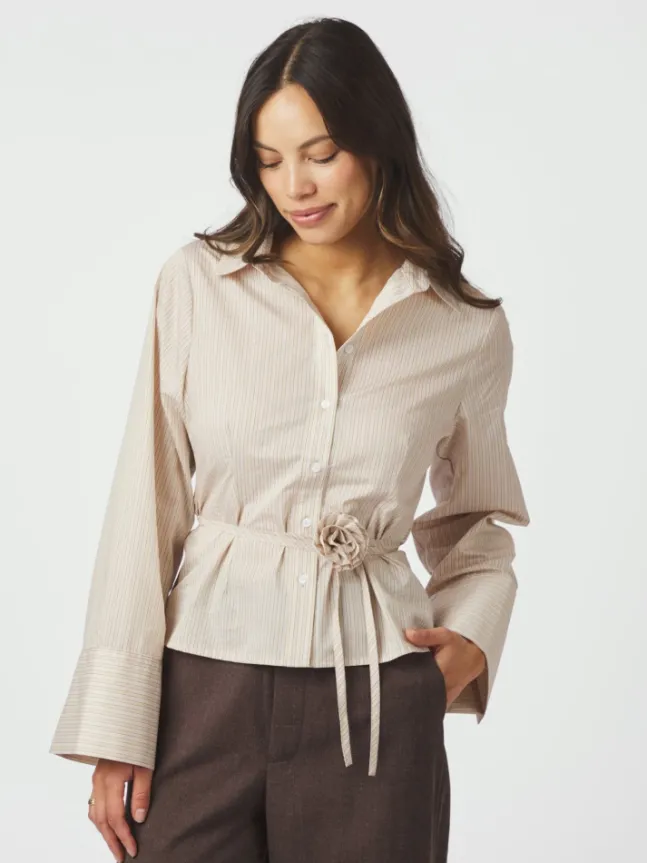 Clarida Rose Stripe Shirt Light Yellow