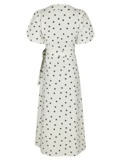 Clarine Linen Dot Dress White
