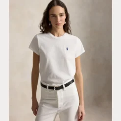 Classic Fit Cotton Jersey Crewneck Tee White