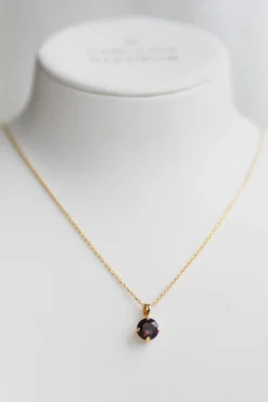 Classic Petite Necklace Gold Burgundy