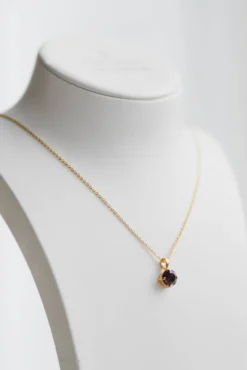 Classic Petite Necklace Gold Burgundy