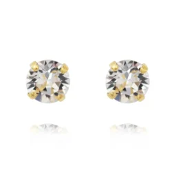 Classic Stud Earrings Gold Crystal