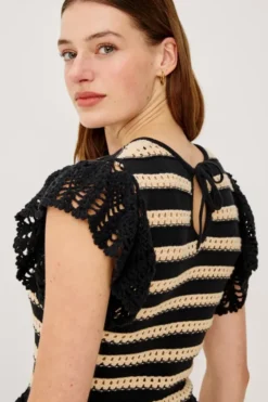 Coen Top Black Oat Stripe