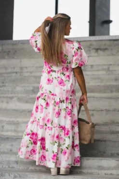 Colea SS Ankle Dress Star White Pink Emula
