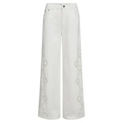 Colette Embroidery Pant Offwhite