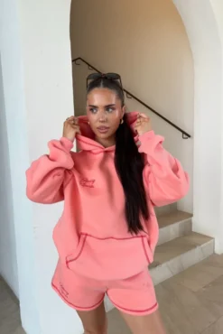 Contour Oversize Hoodie Pink