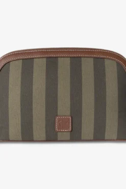 Cosmetic Pouch Large Green Stripe