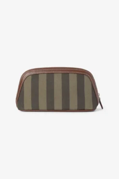 Cosmetic Pouch Small Green Stripe