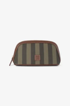 Cosmetic Pouch Small Green Stripe