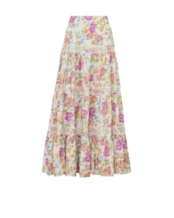 Cotton Slub Maxi Skirt Flora